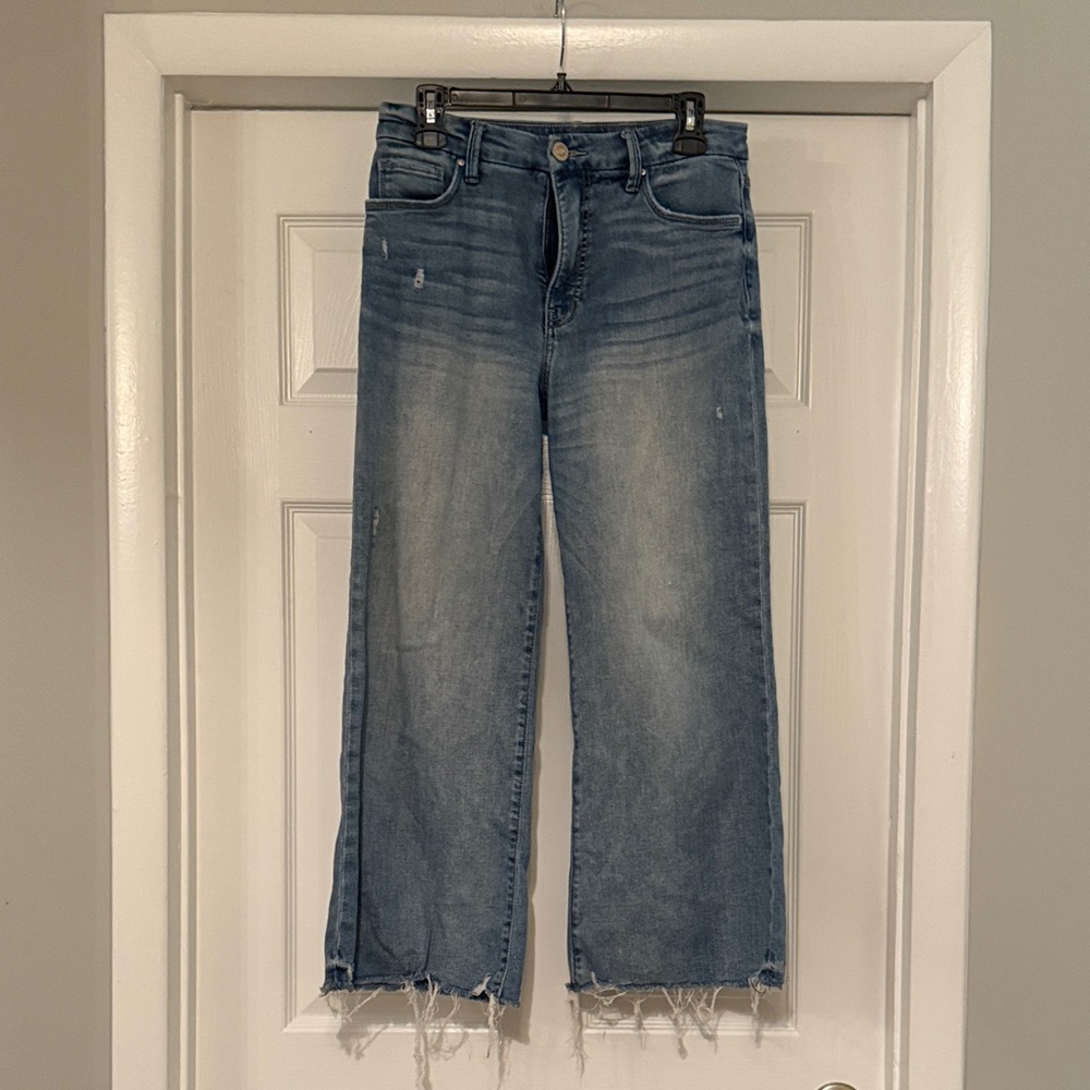 Kut from the Kloth Distressed Blue Wide Leg Jeans